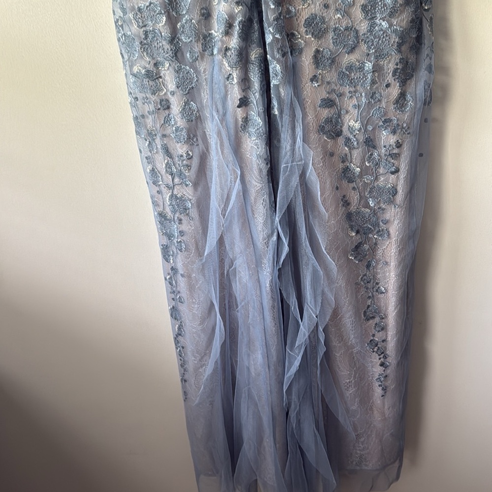 BCBGMaxAzria Light Blue Embroidered Maxi Dress - Picture 8 of 11